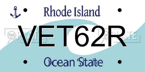 VET62R Rhode Island License Plate