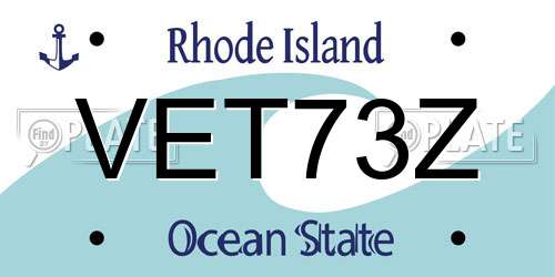 VET73Z Rhode Island License Plate