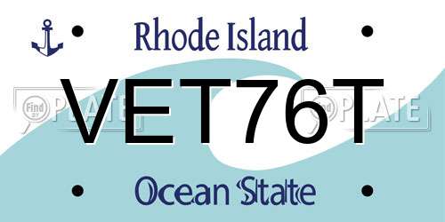 VET76T Rhode Island License Plate
