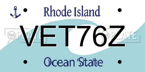 VET76Z Rhode Island License Plate