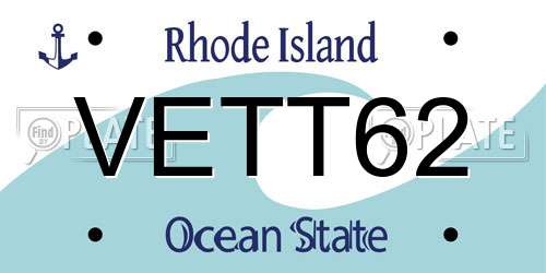 VETT62 Rhode Island License Plate