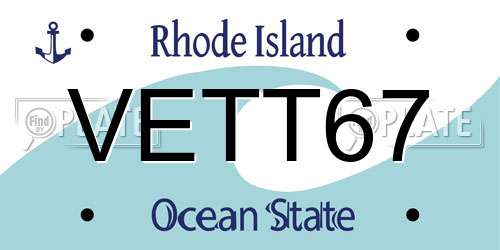 VETT67 Rhode Island License Plate