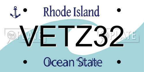 VETZ32 Rhode Island License Plate