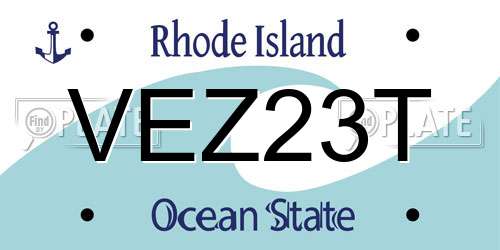VEZ23T Rhode Island License Plate