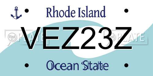VEZ23Z Rhode Island License Plate