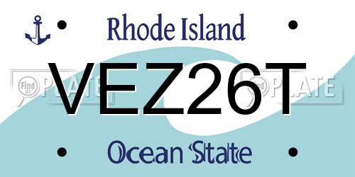 VEZ26T Rhode Island License Plate