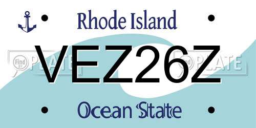 VEZ26Z Rhode Island License Plate