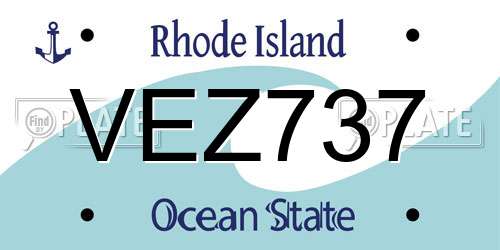 VEZ737 Rhode Island License Plate
