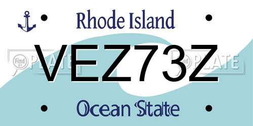 VEZ73Z Rhode Island License Plate