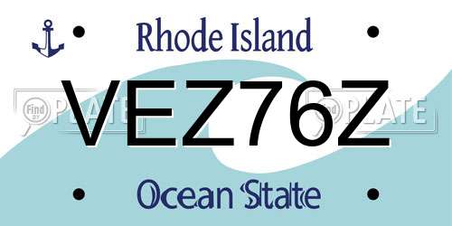 VEZ76Z Rhode Island License Plate