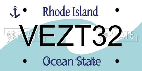 VEZT32 Rhode Island License Plate