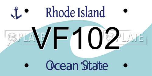VF102 Rhode Island License Plate