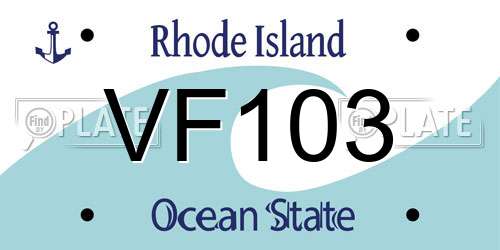 VF103 Rhode Island License Plate