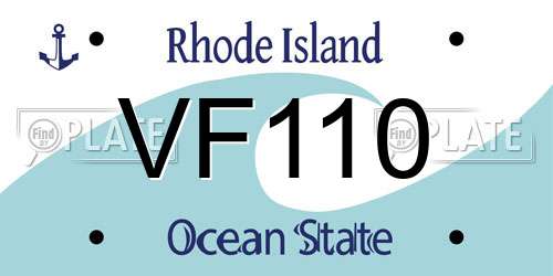 VF110 Rhode Island License Plate