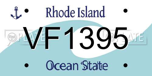 VF1395 Rhode Island License Plate