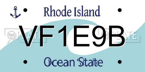 VF1E9B Rhode Island License Plate
