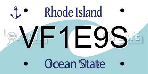 VF1E9S Rhode Island License Plate
