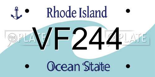 VF244 Rhode Island License Plate