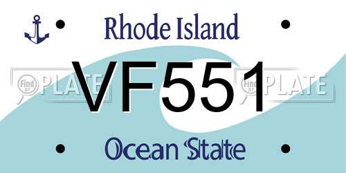 VF551 Rhode Island License Plate