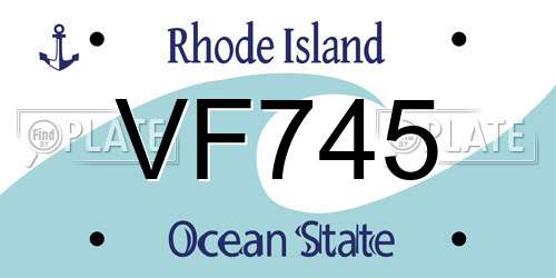 VF745 Rhode Island License Plate