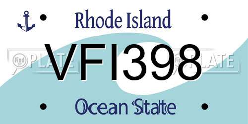 VFI398 Rhode Island License Plate