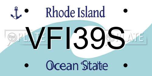 VFI39S Rhode Island License Plate