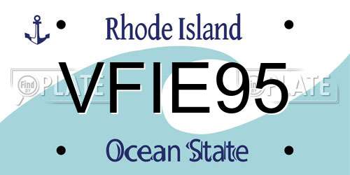 VFIE95 Rhode Island License Plate