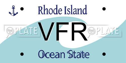 VFR Rhode Island License Plate
