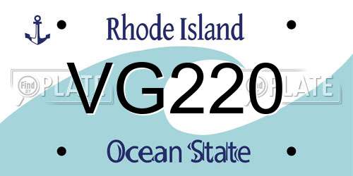 VG220 Rhode Island License Plate