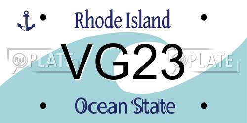 VG23 Rhode Island License Plate