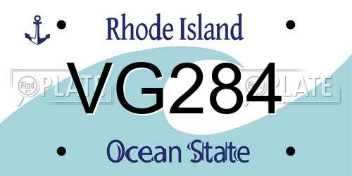 VG284 Rhode Island License Plate