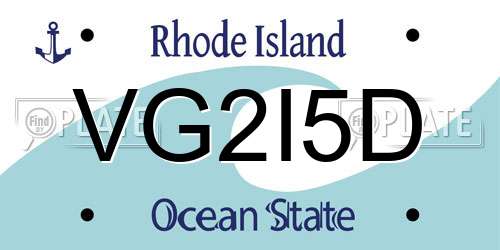 VG2I5D Rhode Island License Plate