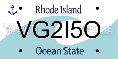 VG2I5O Rhode Island License Plate