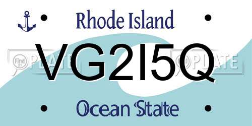 VG2I5Q Rhode Island License Plate