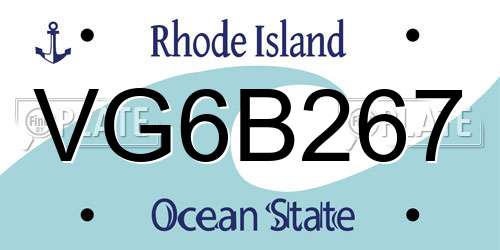 VG6B267 Rhode Island License Plate