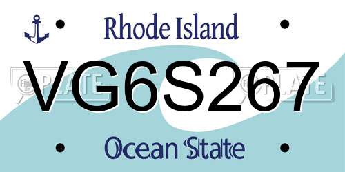VG6S267 Rhode Island License Plate