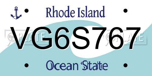 VG6S767 Rhode Island License Plate