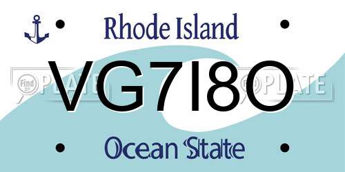 VG7I8O Rhode Island License Plate