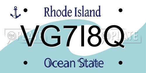 VG7I8Q Rhode Island License Plate