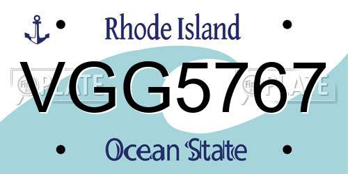 VGG5767 Rhode Island License Plate