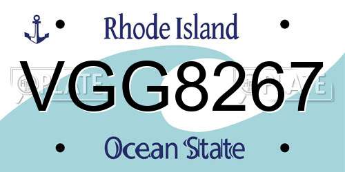 VGG8267 Rhode Island License Plate