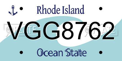 VGG8762 Rhode Island License Plate