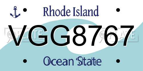 VGG8767 Rhode Island License Plate
