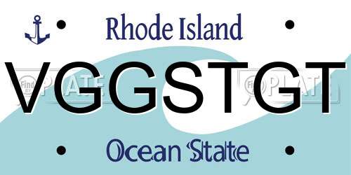 VGGSTGT Rhode Island License Plate