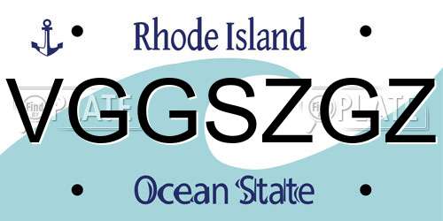 VGGSZGZ Rhode Island License Plate