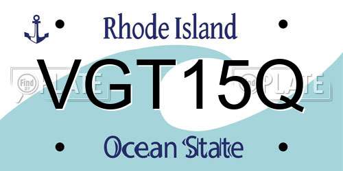 VGT15Q Rhode Island License Plate