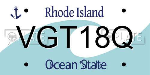 VGT18Q Rhode Island License Plate