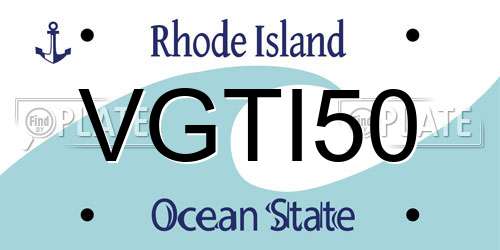 VGTI50 Rhode Island License Plate
