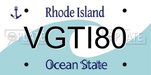 VGTI80 Rhode Island License Plate