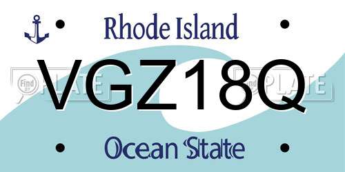 VGZ18Q Rhode Island License Plate